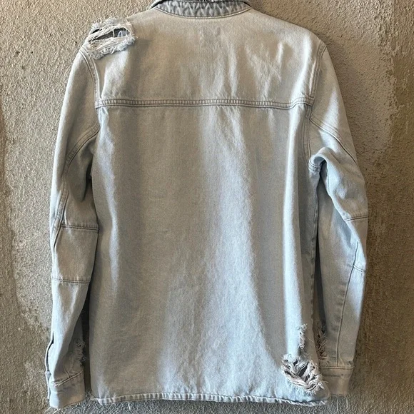 Zara Faded Blue Denim Shirt - Picture 6 of 6